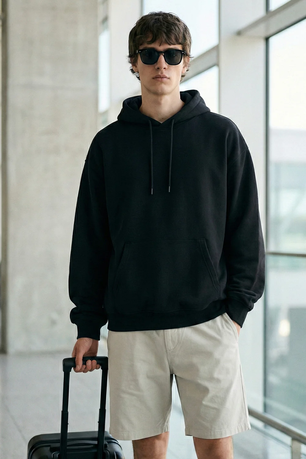 Men's Essential Black Oversized Hoodie