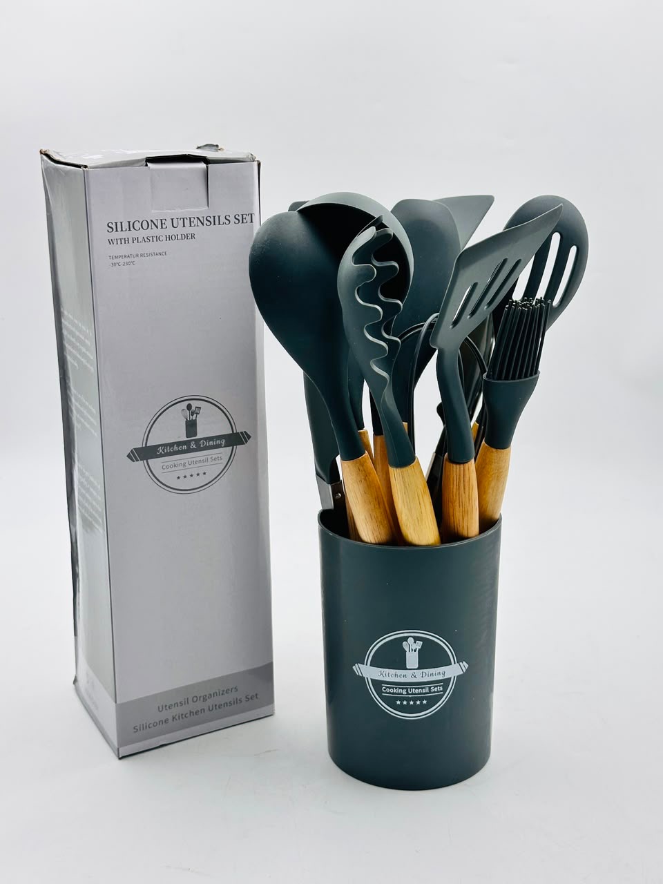 12-Piece Silicone Kitchen Utensil Set with Holder