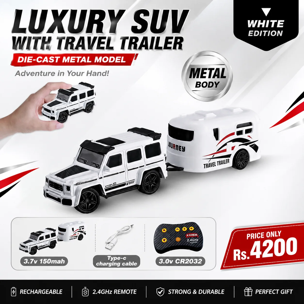 Luxury SUV RC Car with Travel Trailer